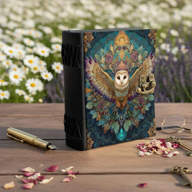 Owl Journal Leather Journal Handmade Vintage Grimoire