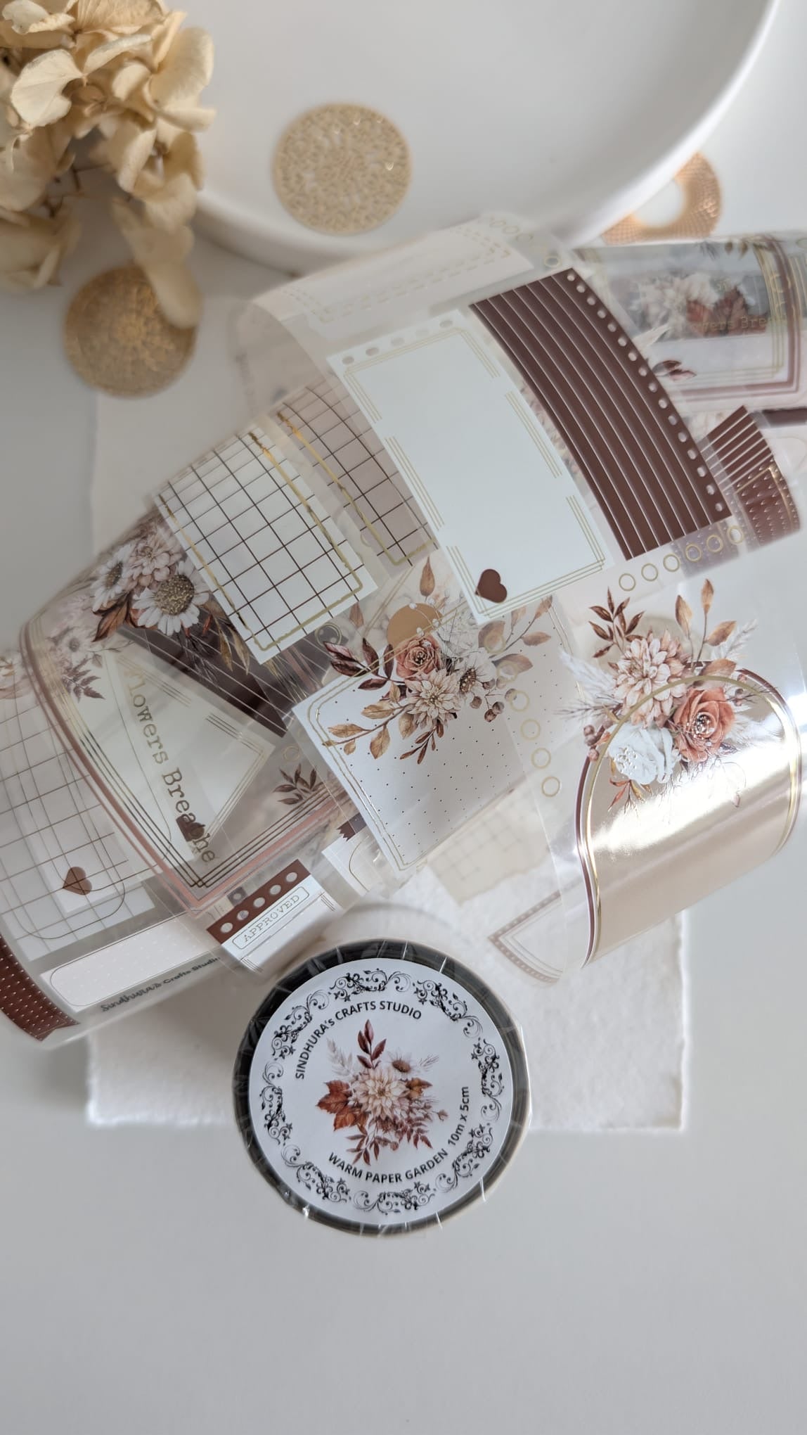 Warm Paper Garden Foil Tape Loop