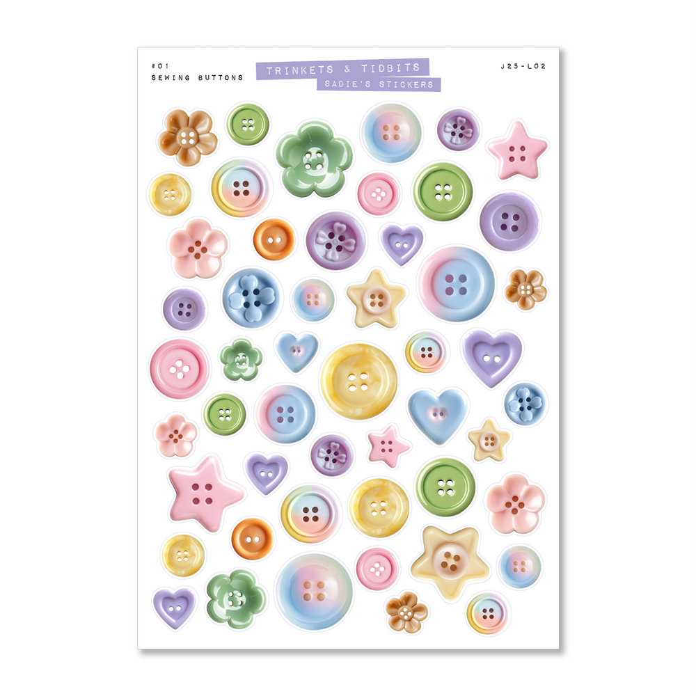Sewing Buttons • Trinkets & Tidbits Deco Sticker Sheet
