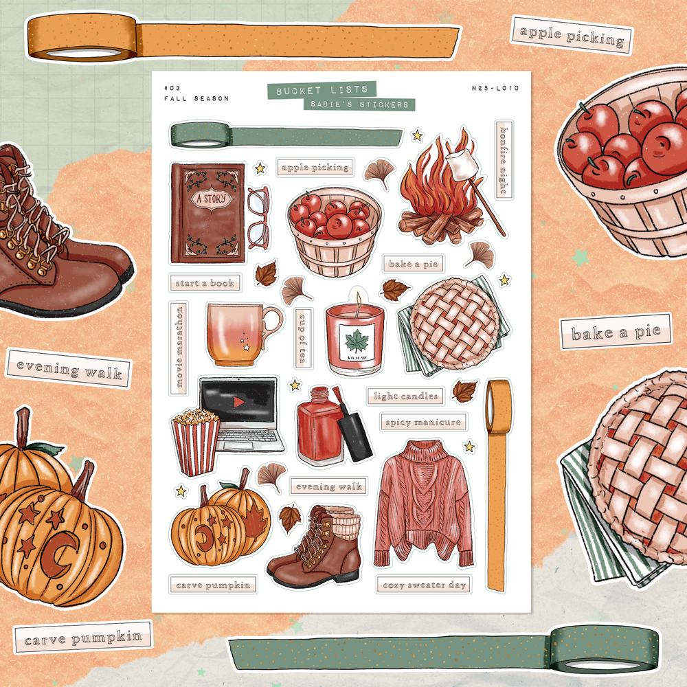 Fall Season • Bucket List Sticker Sheet