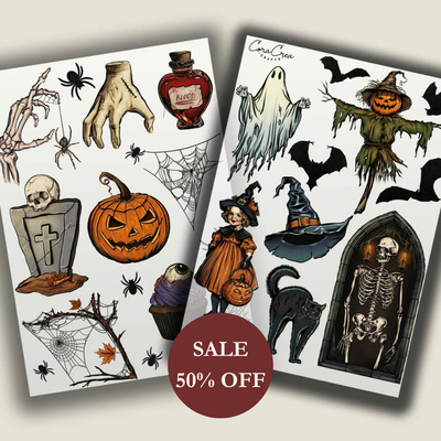 Halloween Sticker Sheets (Set of 2)