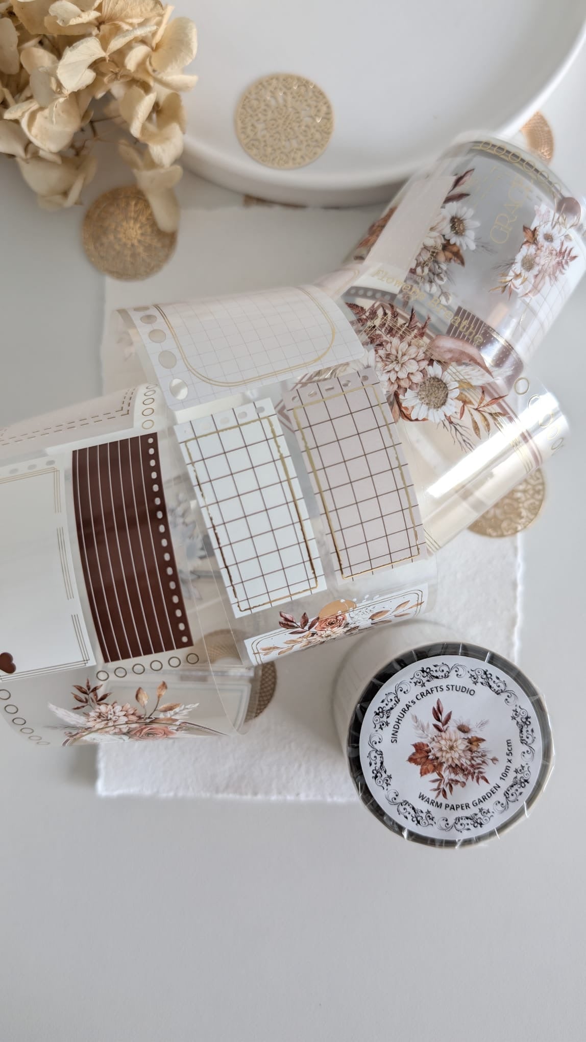 Warm Paper Garden Foil Tape Loop