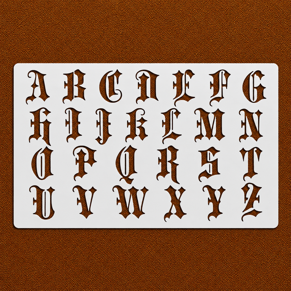 Blackthorn Gothic Alphabet Stencil (Uppercase)