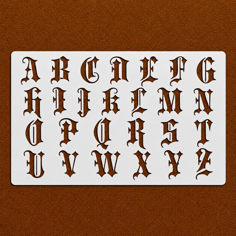 Blackthorn Gothic Alphabet Stencil (Uppercase)