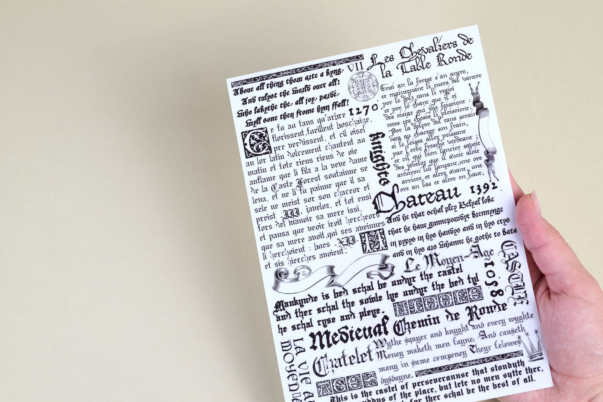 Medieval Text Transfer Stickers