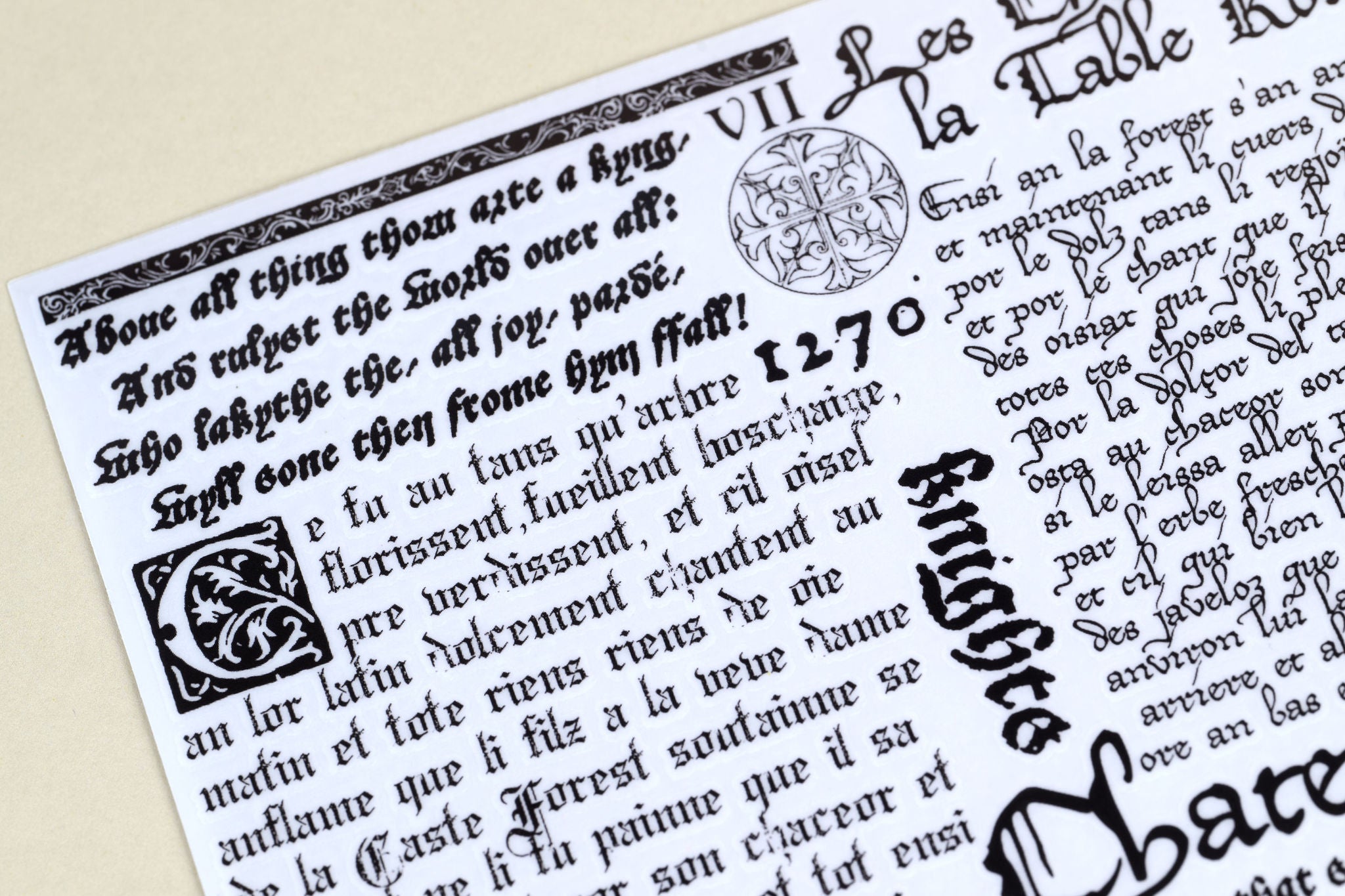 Medieval Text Transfer Stickers