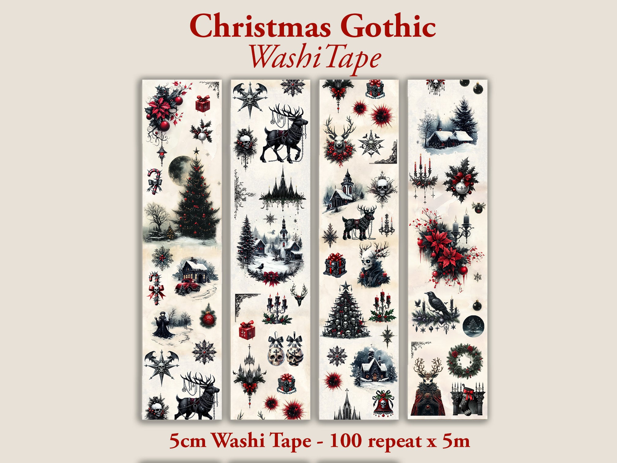 Christmas Gothic Washi Tape PRE-ORDER