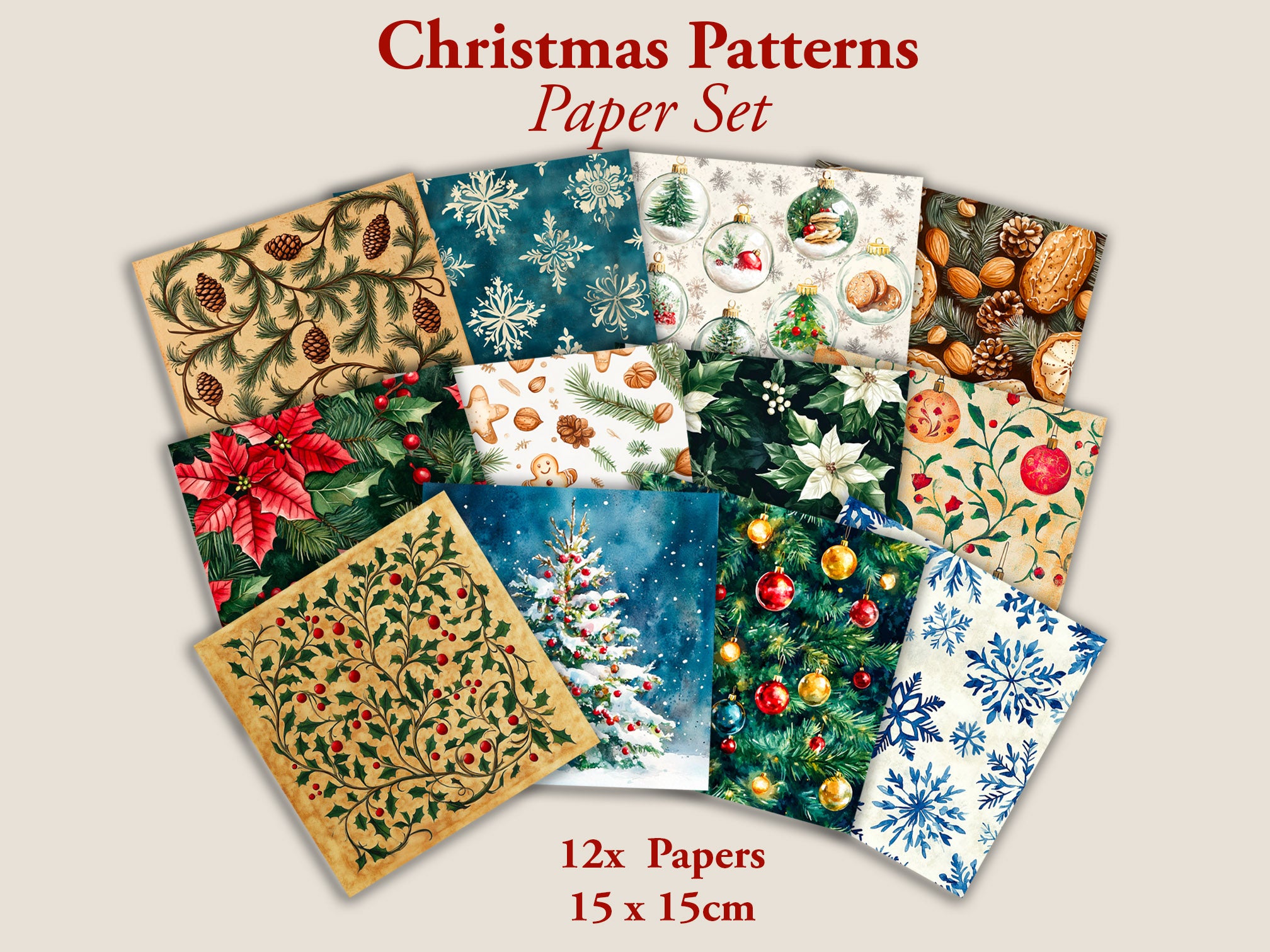 Christmas Patterns Paper Set PRE-ORDER