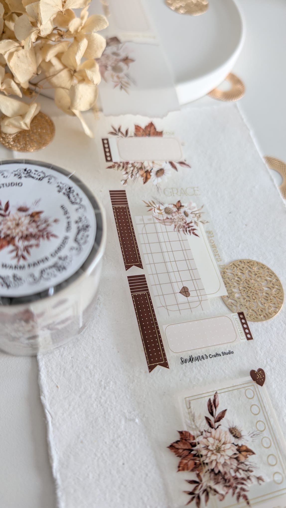 Warm Paper Garden Foil Tape Loop