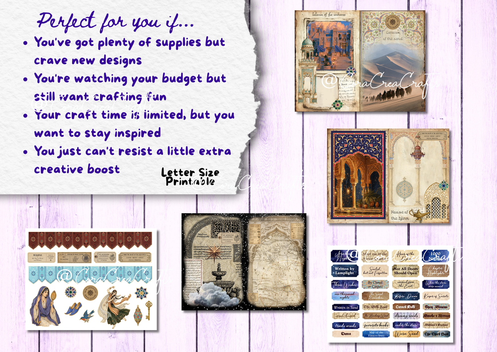 Arabian Nights Digital Journal Kit