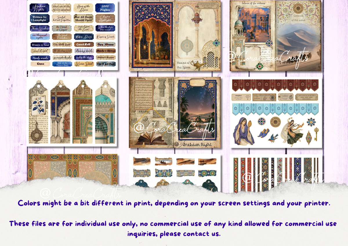 Arabian Nights Digital Journal Kit