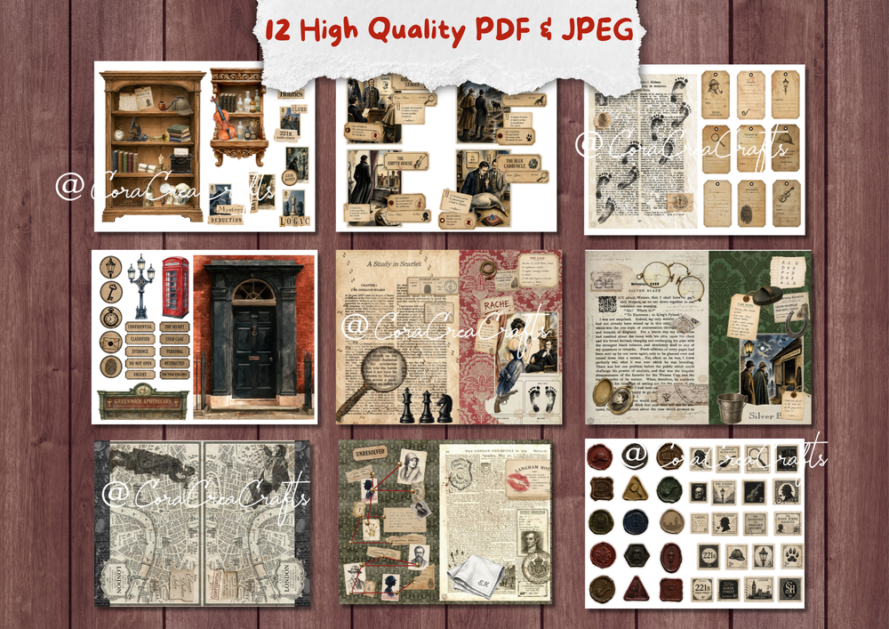 Sherlock & Mystery Digital Journal Kit