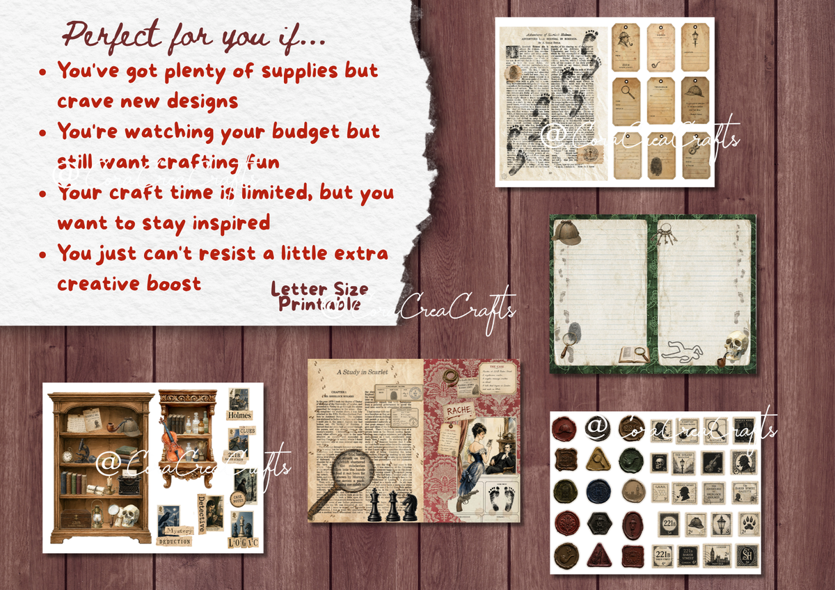 Sherlock & Mystery Digital Journal Kit