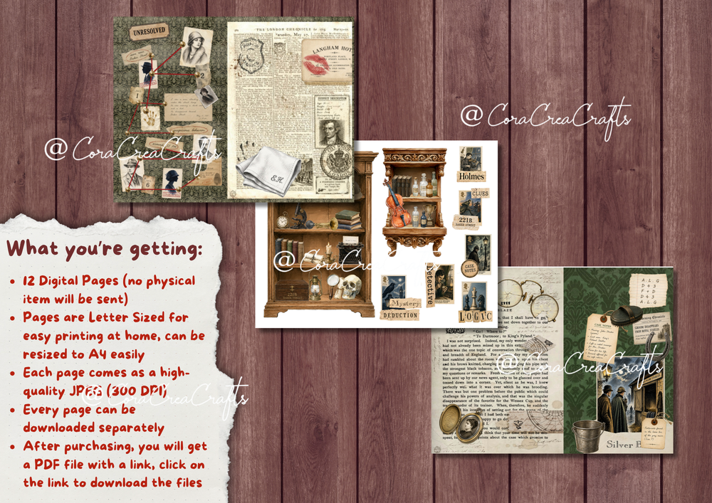 Sherlock & Mystery Digital Journal Kit