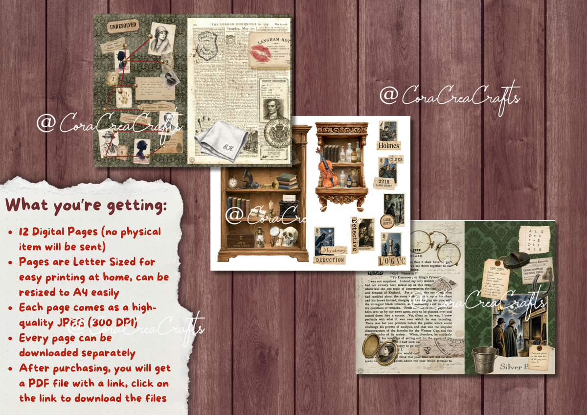 Sherlock & Mystery Digital Journal Kit
