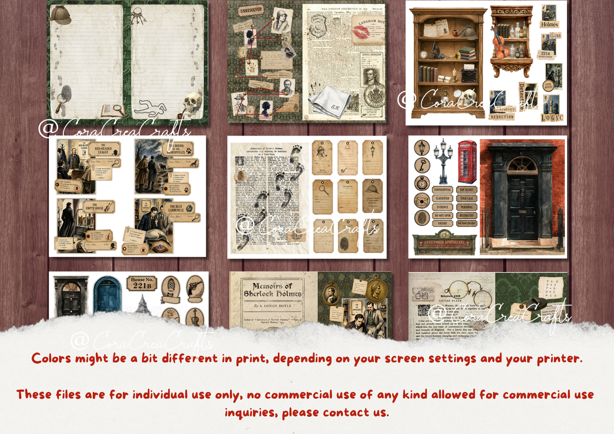 Sherlock & Mystery Digital Journal Kit