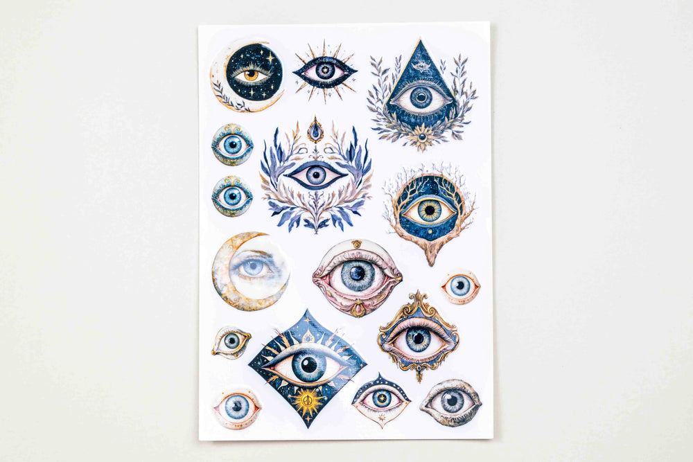 Mysterious Eyes Gold Transfer Sticker Sheets (2)