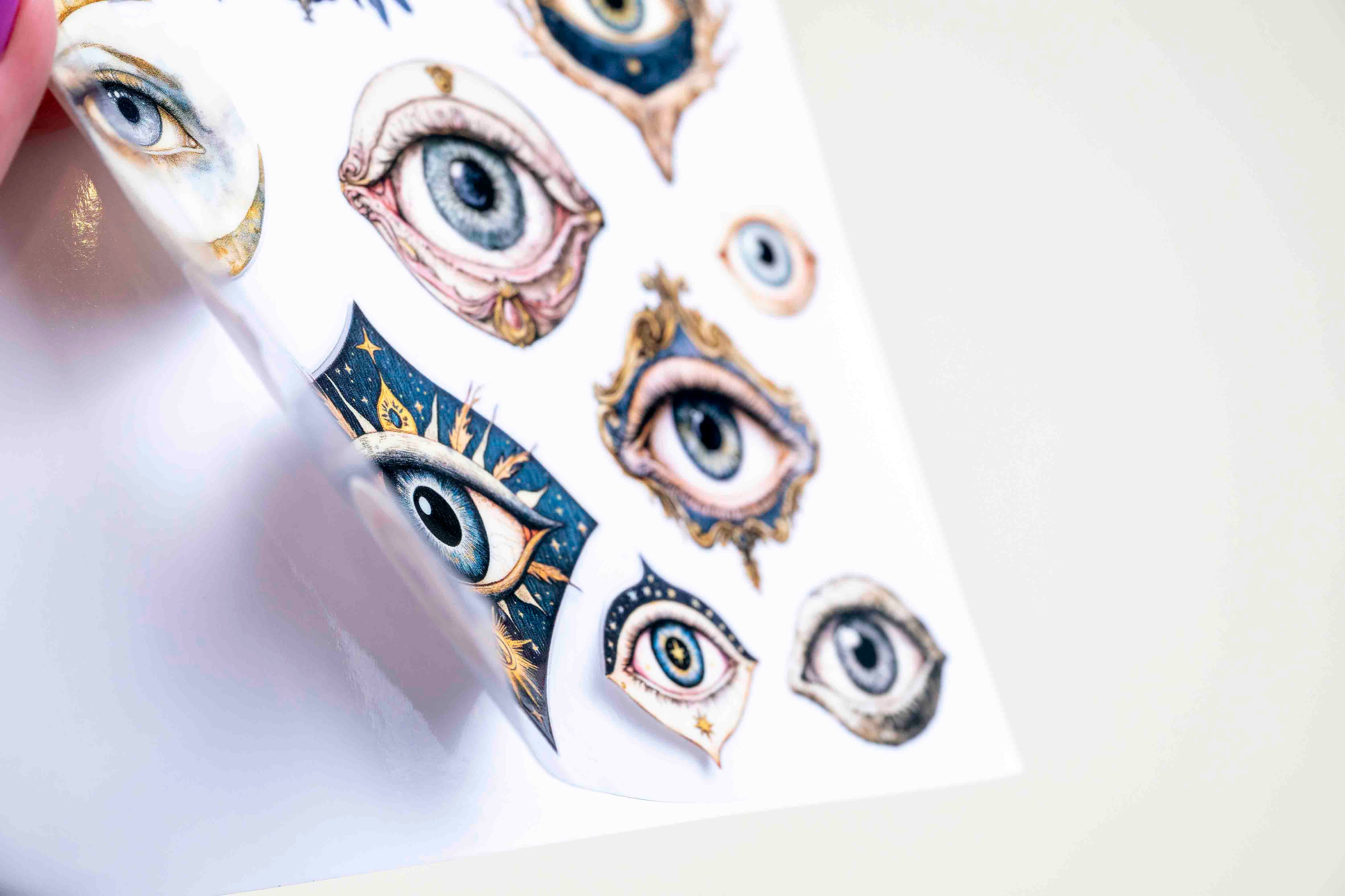 Mysterious Eyes Gold Transfer Sticker Sheets (2)