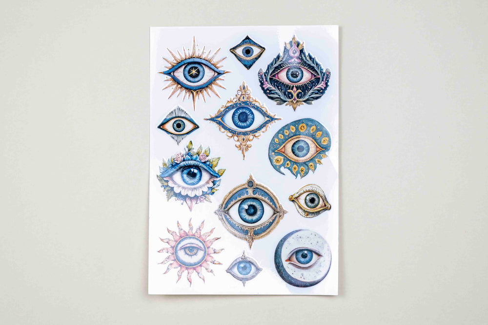 Mysterious Eyes Gold Transfer Sticker Sheets (2)