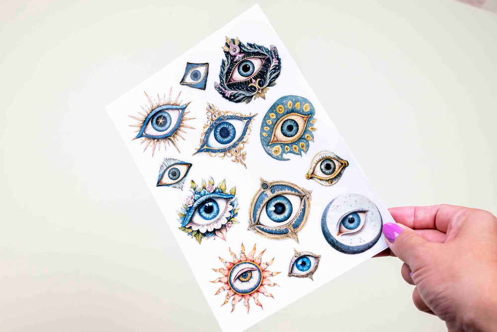 Mysterious Eyes Gold Transfer Sticker Sheets (2)