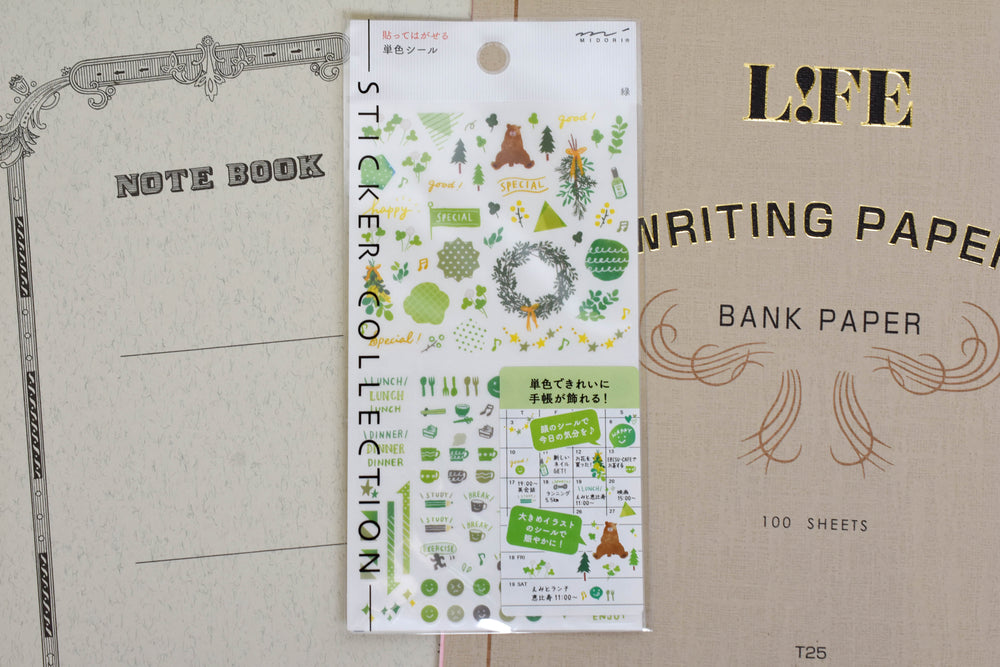 Color Green | Midori Planner Sticker Sheet