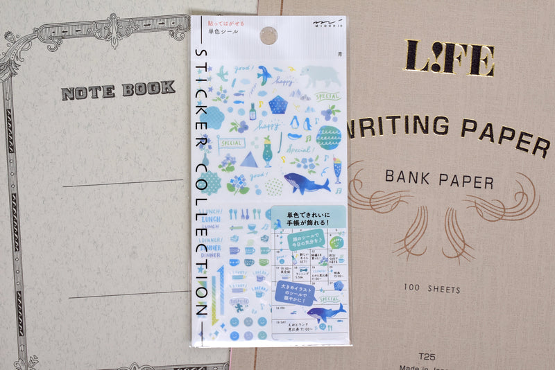 Color Blue | Midori Planner Sticker Sheet