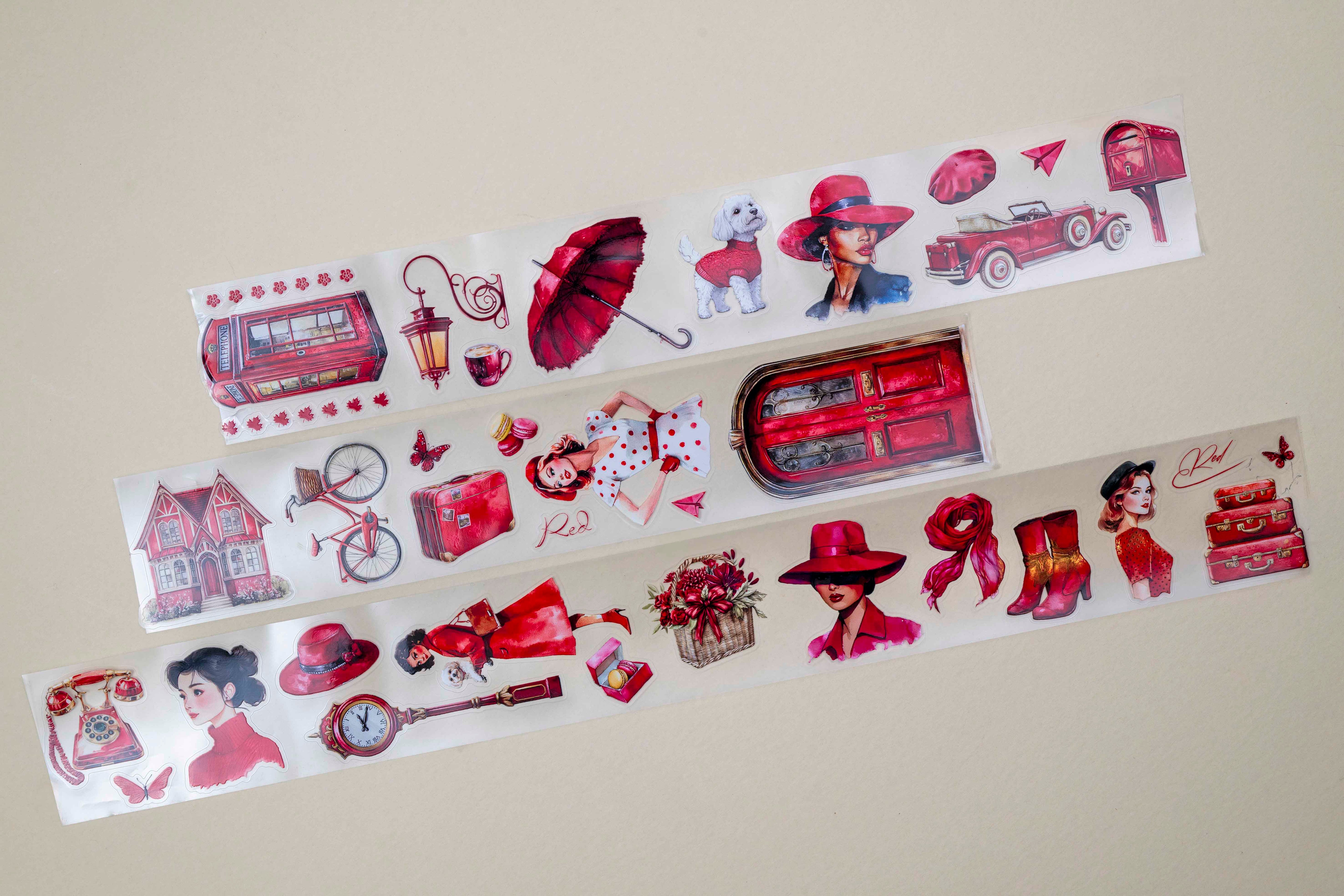 Red Charm Transparent Tape