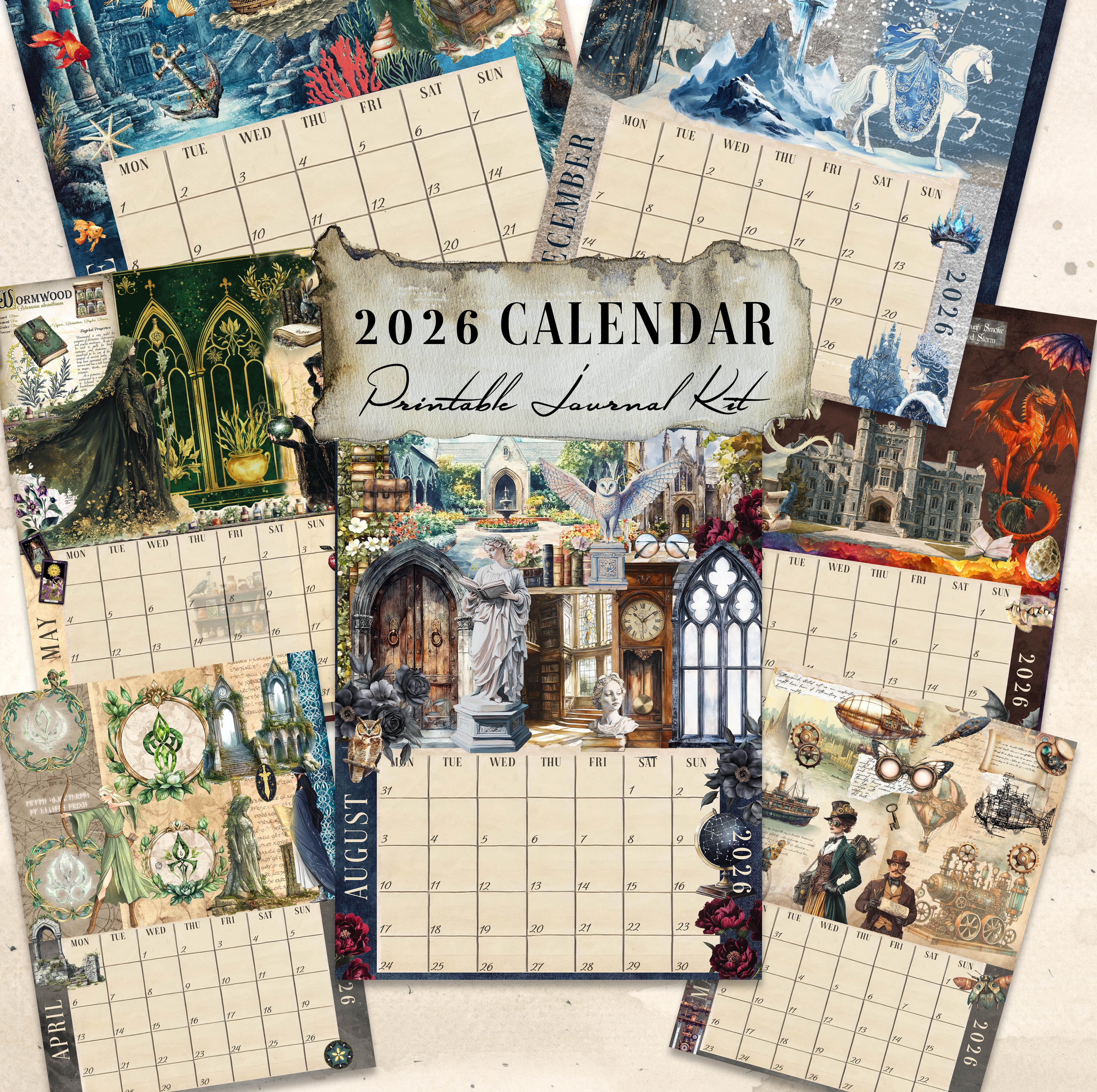 2026 Themed Dated Digital Calendar