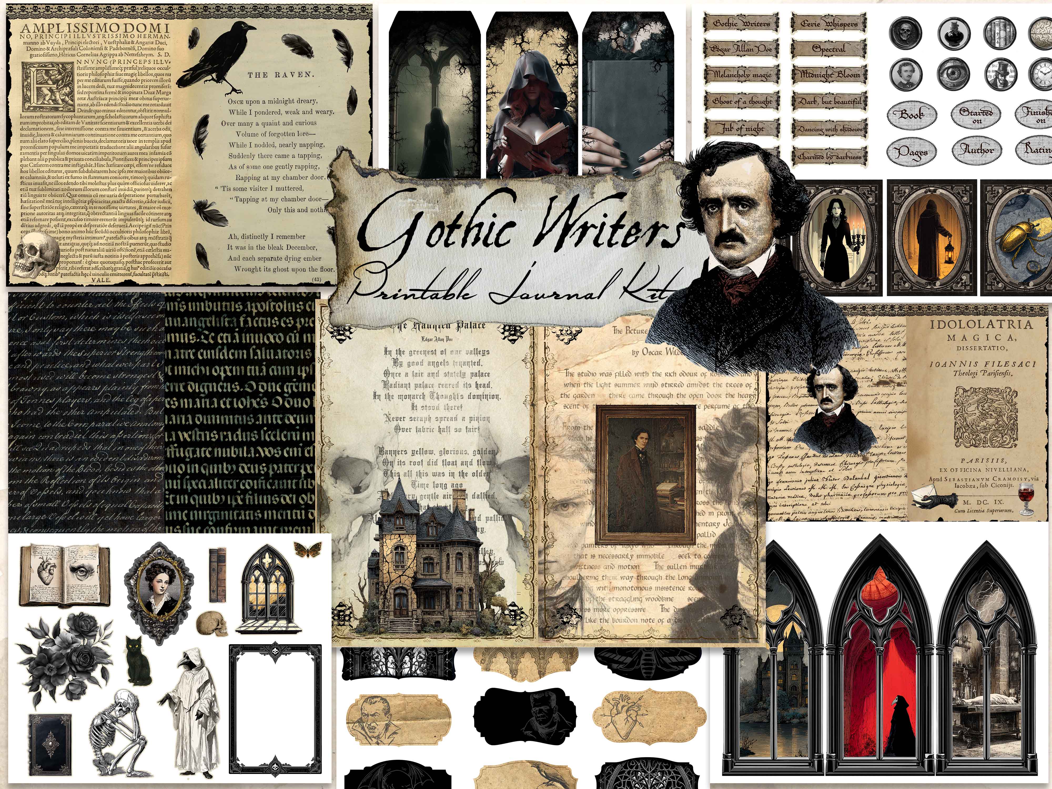 Poe & Gothic Writers Digital Journal Kit