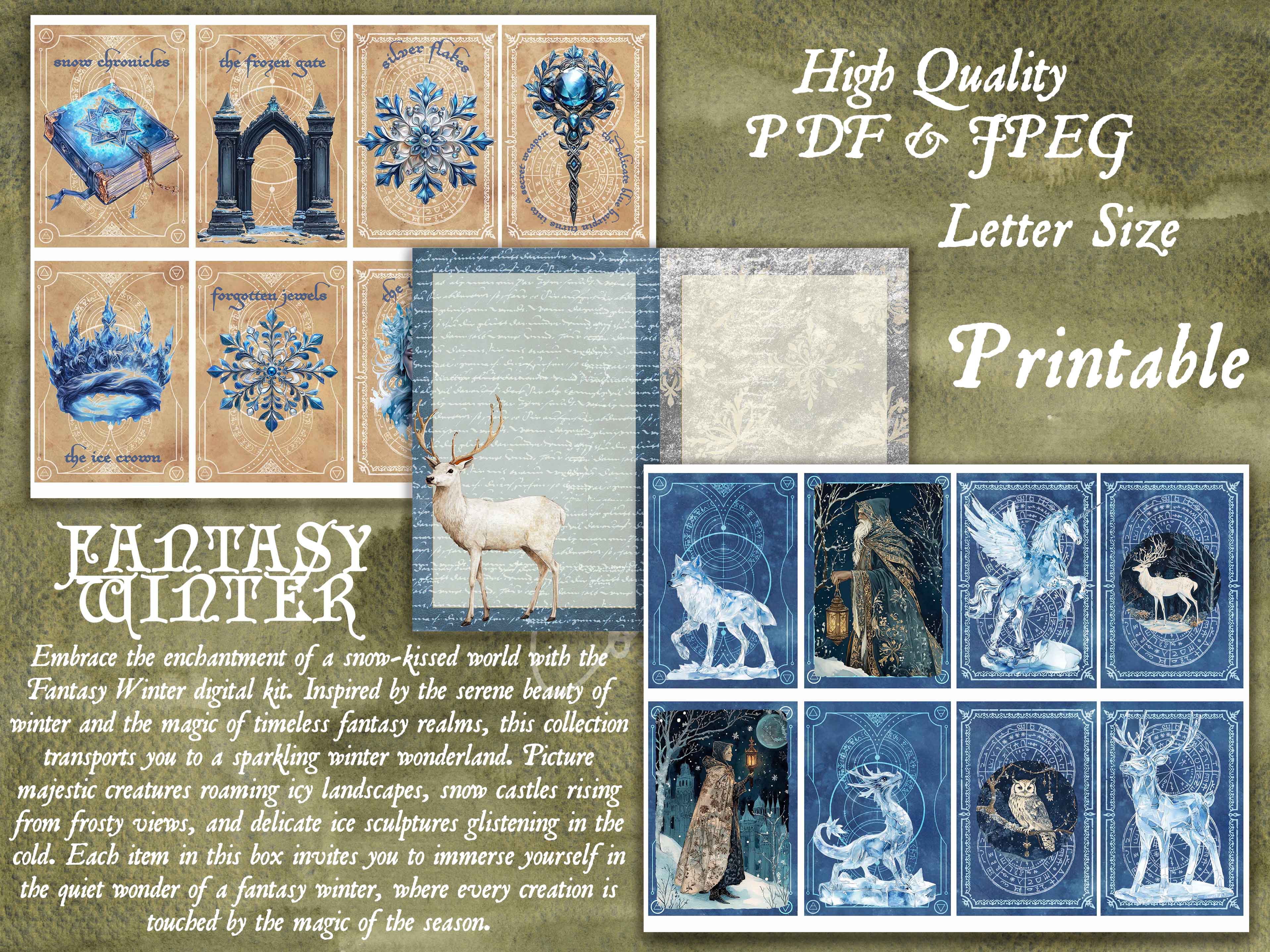 Fantasy Winter Digital Journal Kit