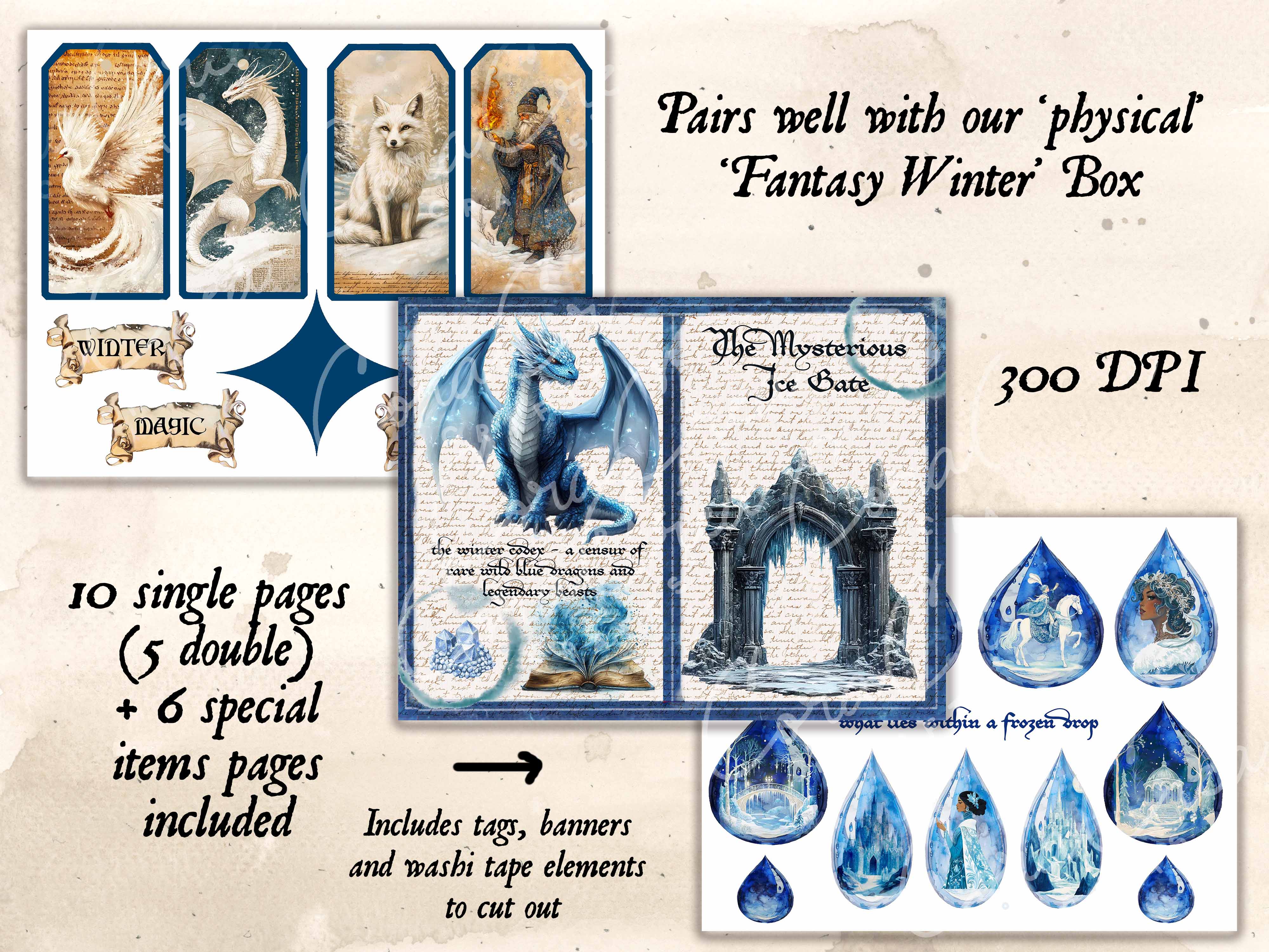 Fantasy Winter Digital Journal Kit