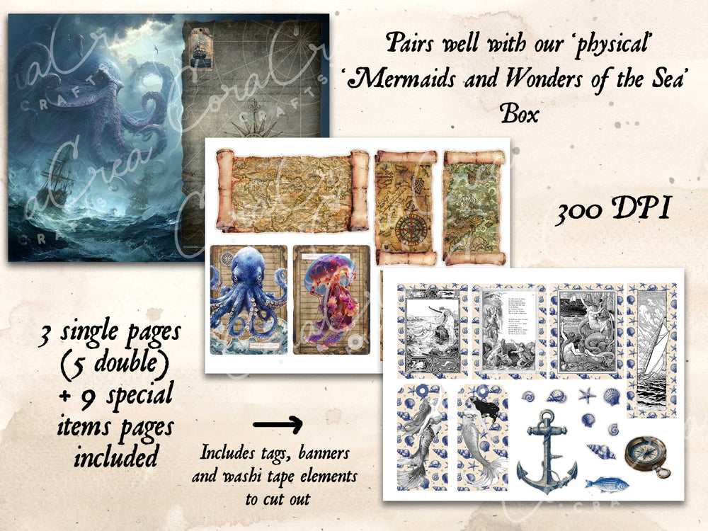 Mermaids and Wonder of the Sea Digital Journal Kit