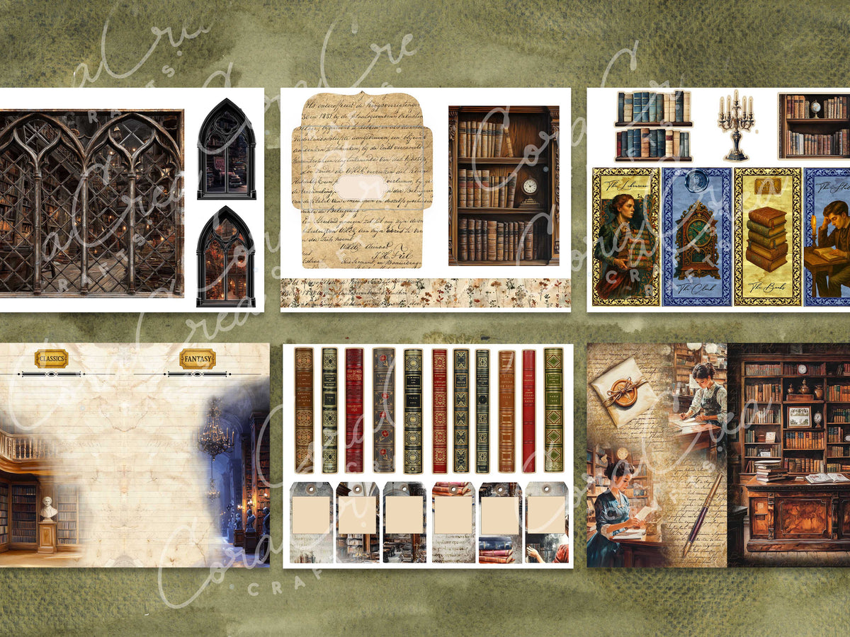 Library Style Journal Libraries Digital Journal Kit — digital | CoraCreaCraf