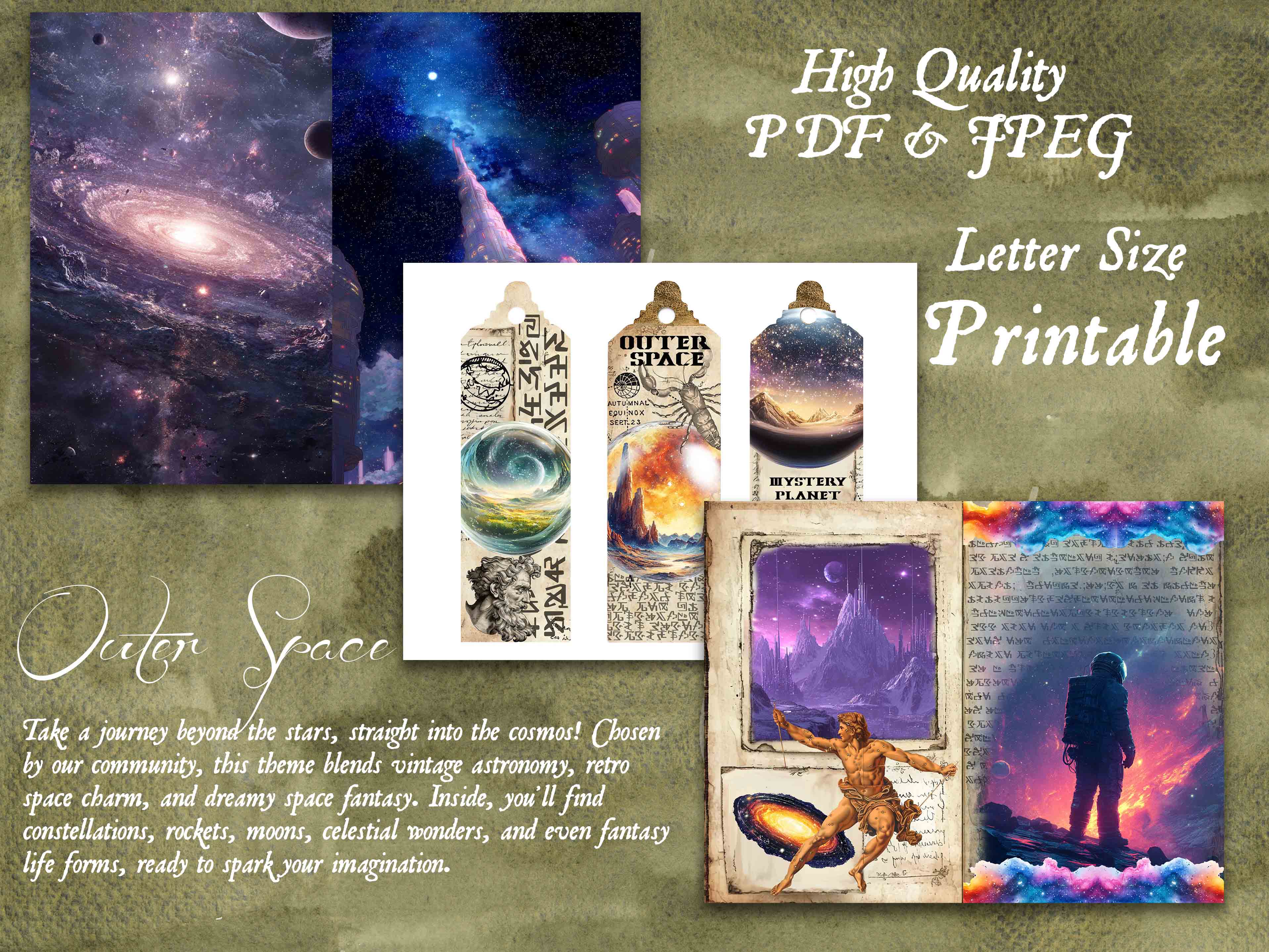 Outer Space Digital Journal Kit