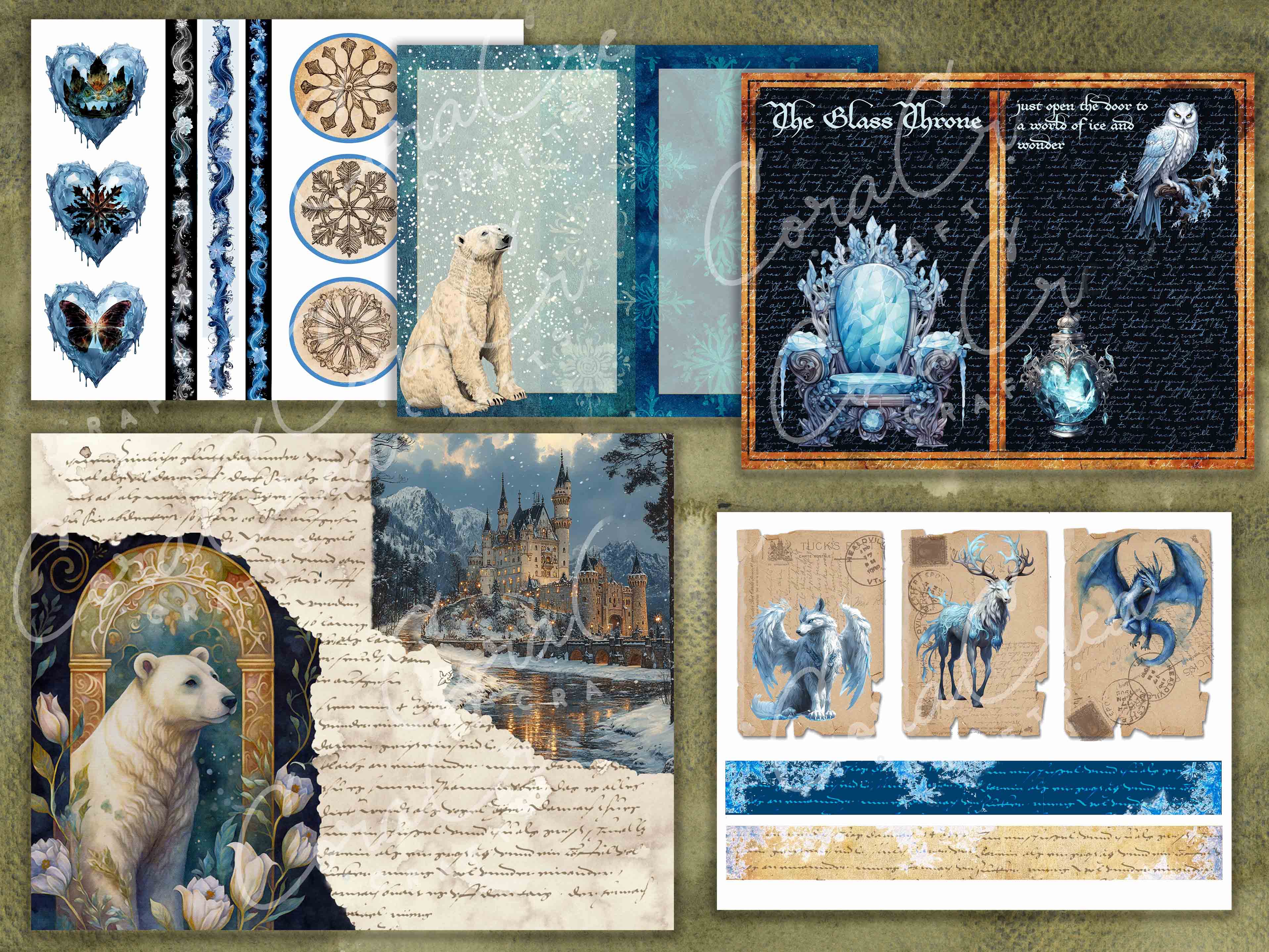 Fantasy Winter Digital Journal Kit