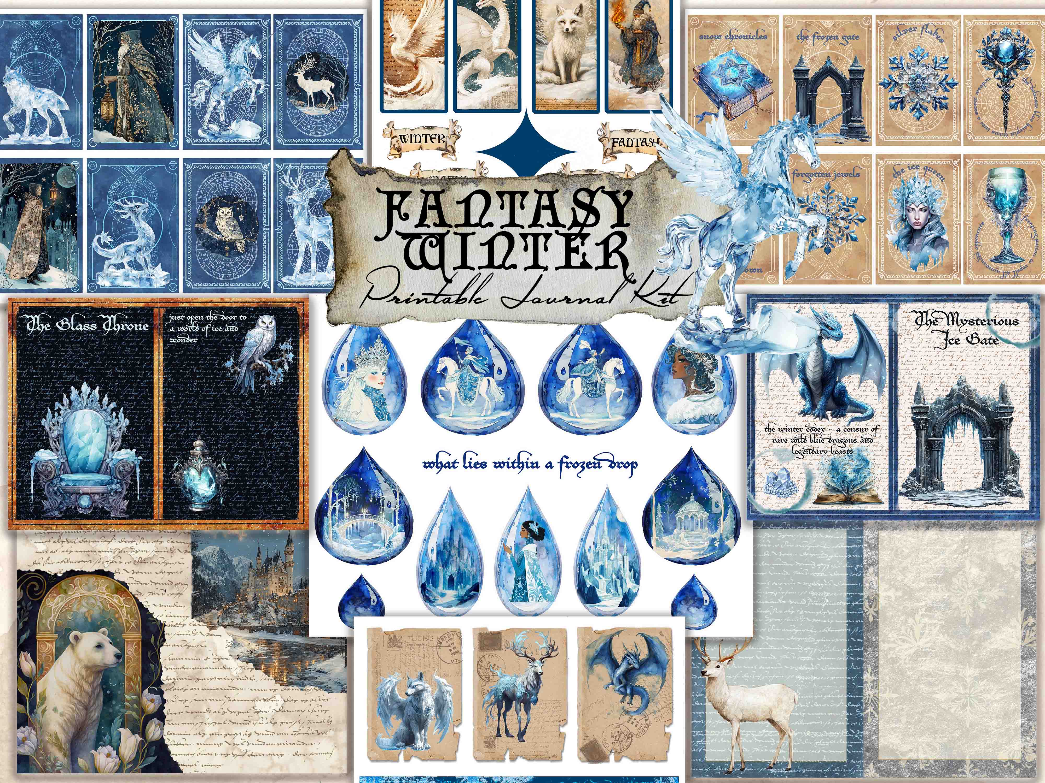 Fantasy Winter Digital Journal Kit