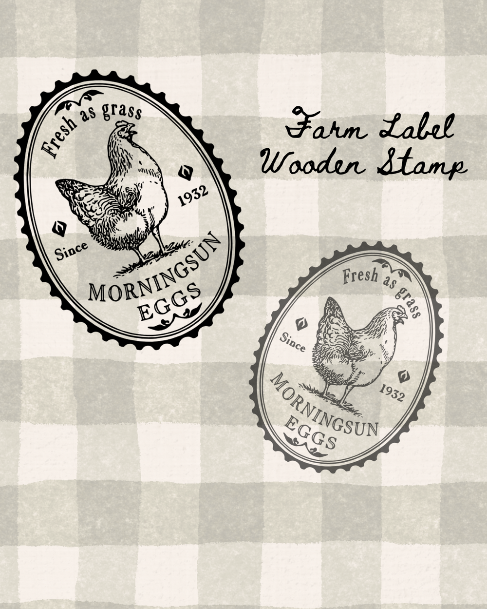 Farm Label Wooden Stamp