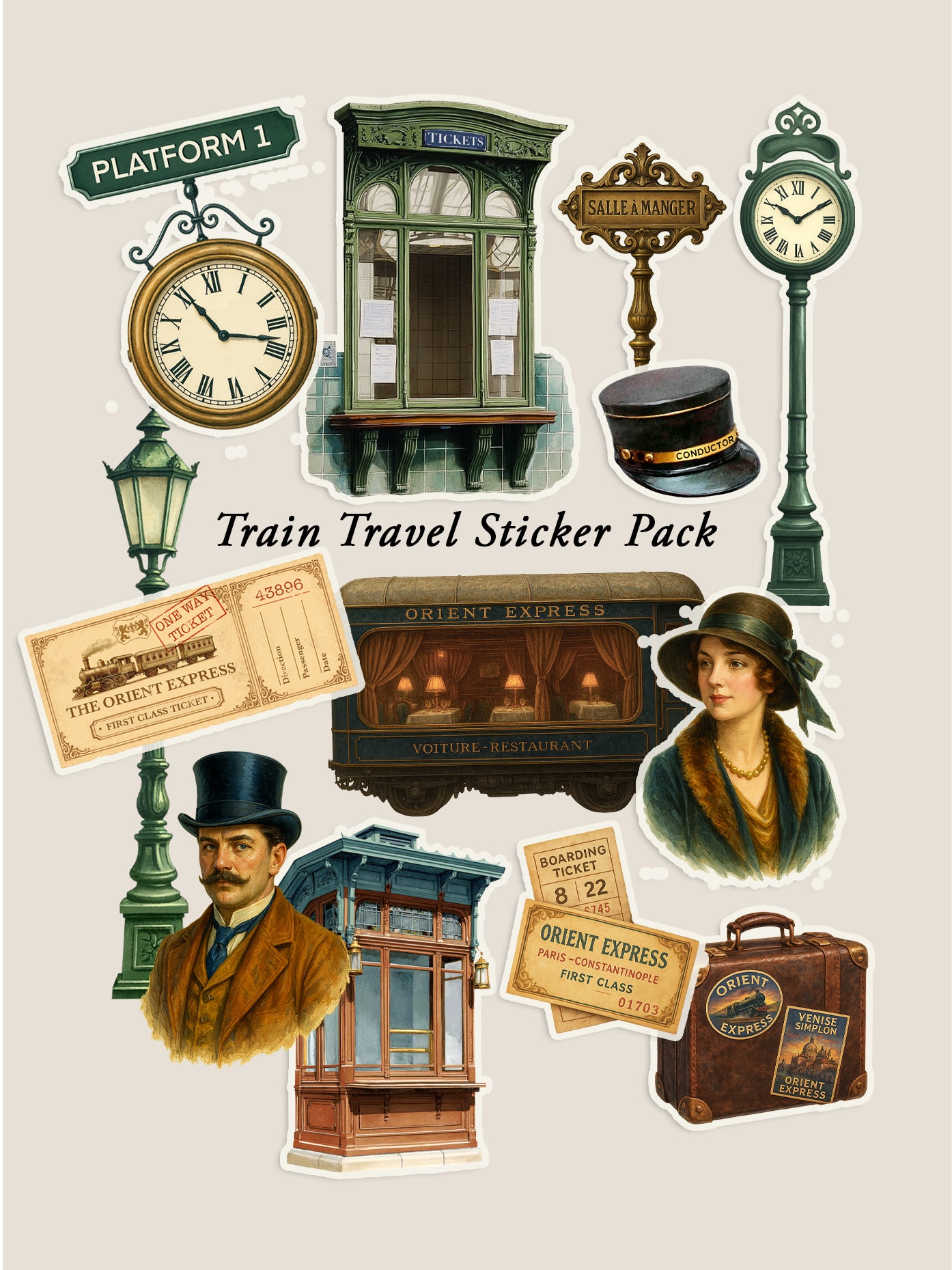 Train Travel Sticker Pack