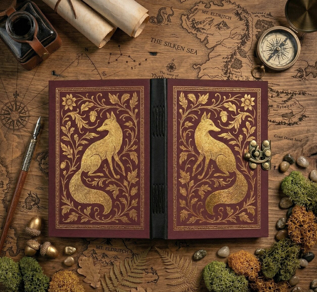 Le Renard Fable Handmade Leather Journal Grimoire