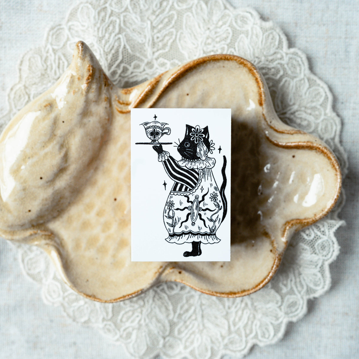 Dali, the Black Cat, stamped impression
