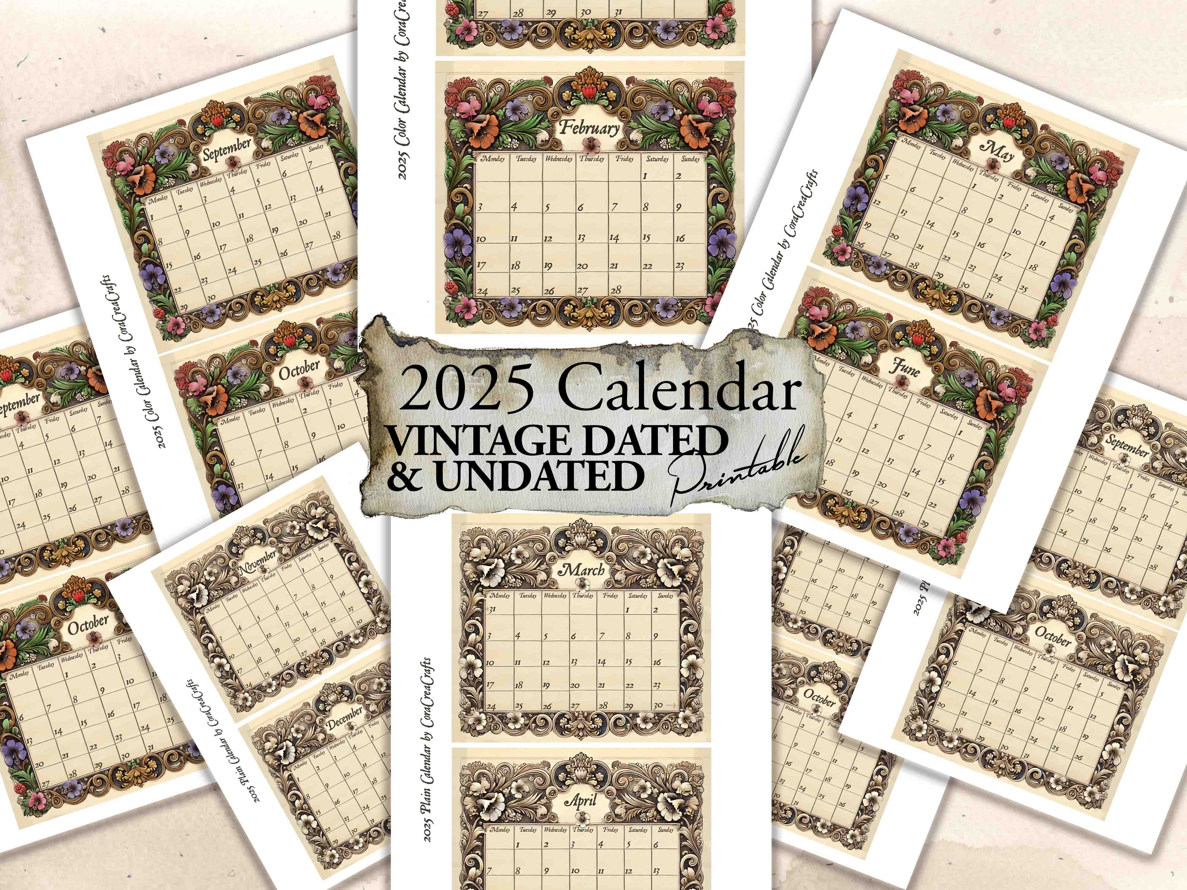 2025 Vintage Digital Calendar