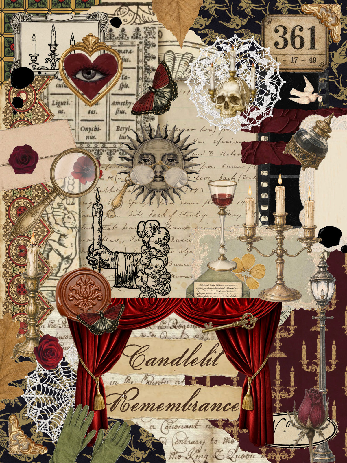 Candlelit Remembrance Vintage Craft Box theme moodboard