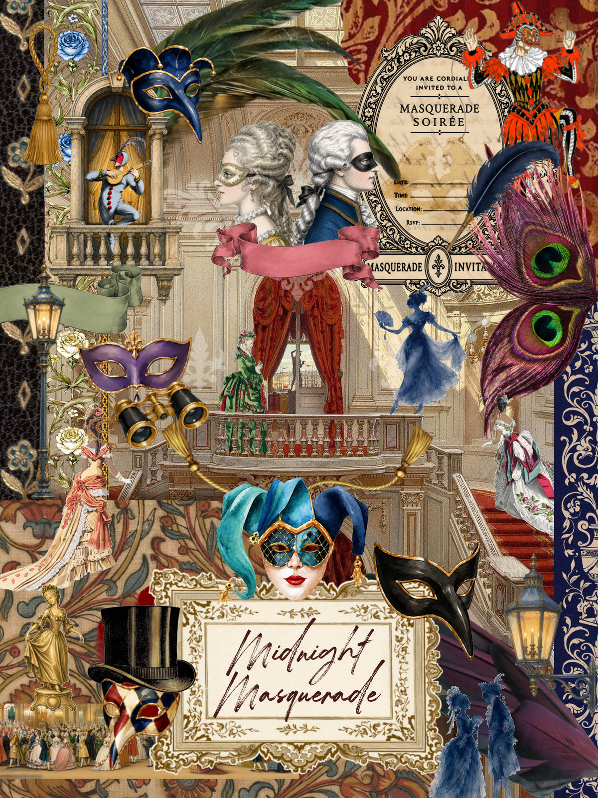 Midnight Masquerade Treasure Craft Box theme moodboard