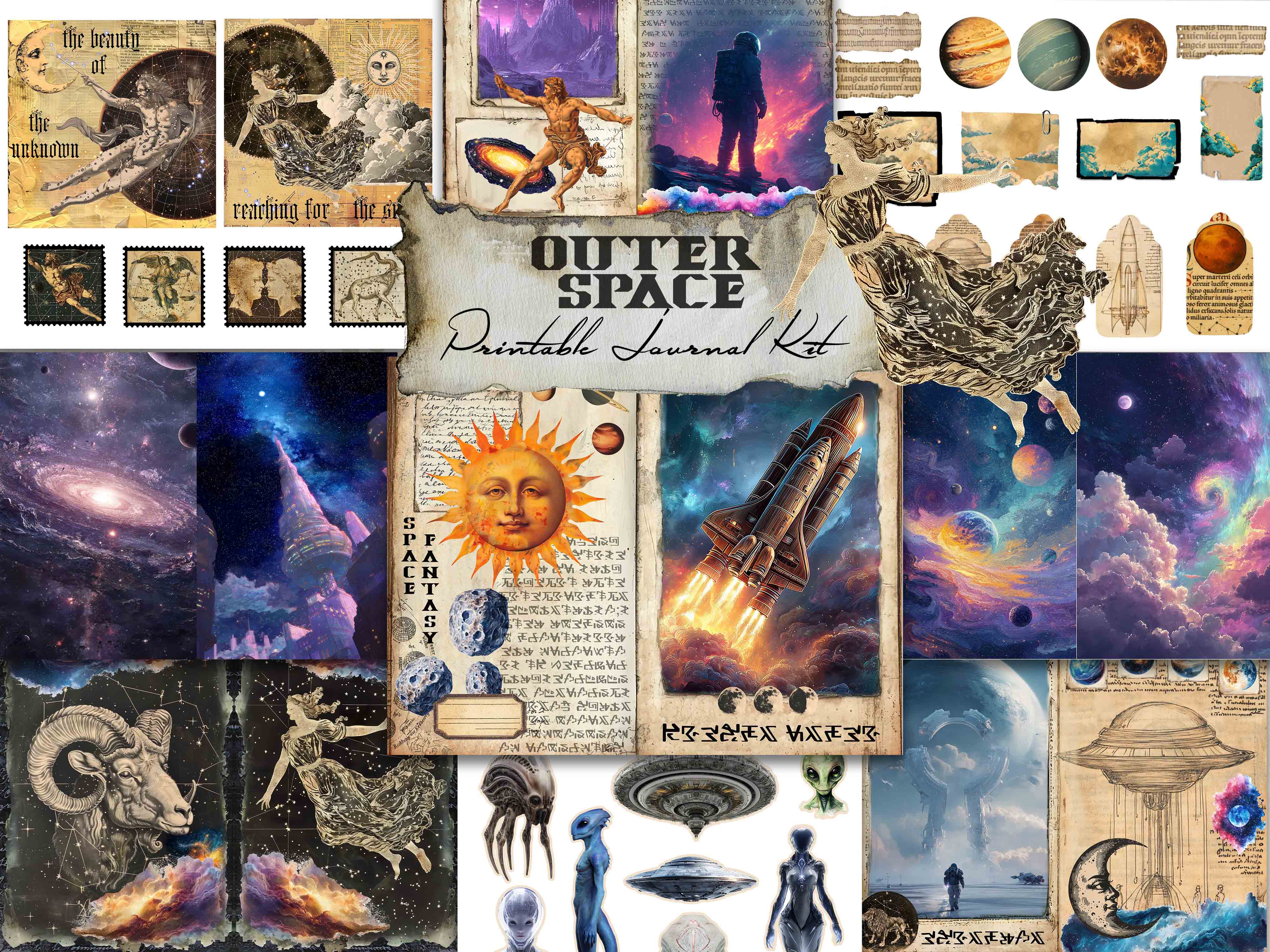 Outer Space Digital Journal Kit