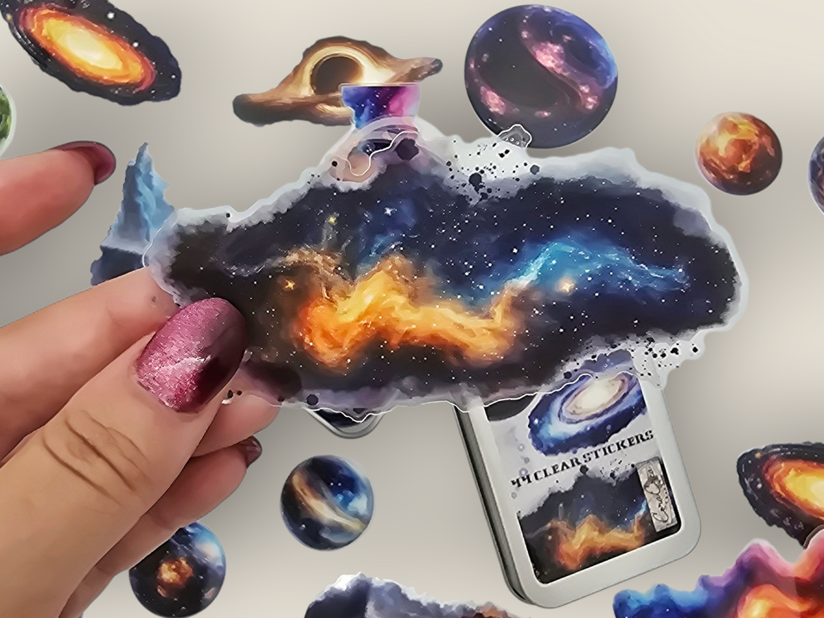 Outer Space Sticker Tin Box — Sticker Set | CoraCreaCr