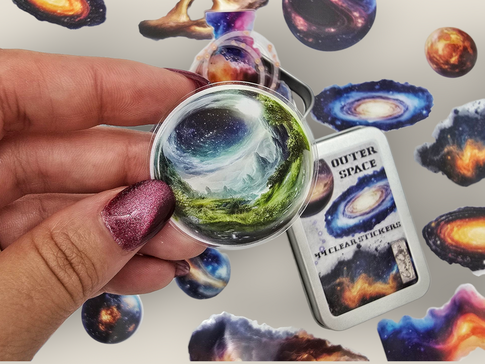 Outer Space Sticker Tin Box