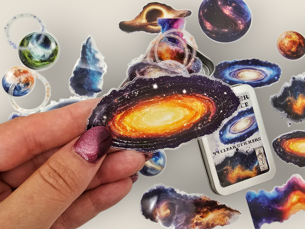 Outer Space Sticker Tin Box