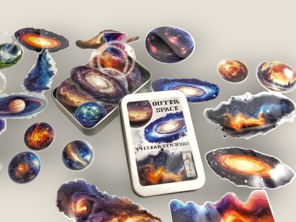 Outer Space Sticker Tin Box