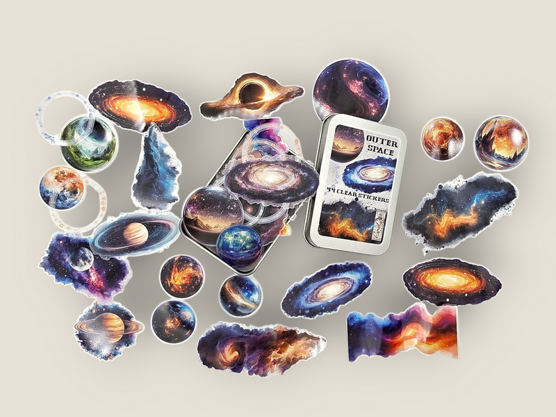 Outer Space Sticker Tin Box