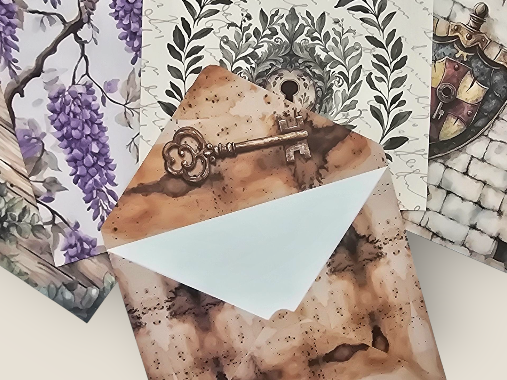 Lock and Keys Large Envelope Set